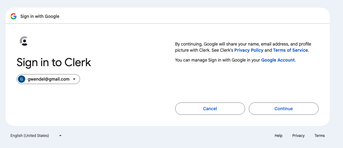 Google authorization